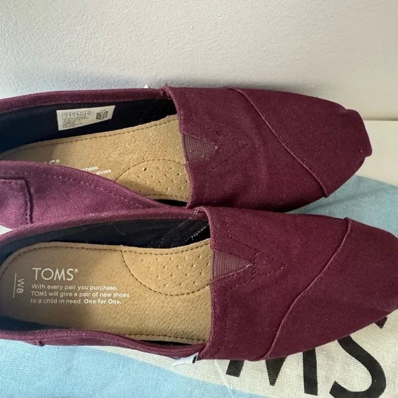 TOMS Burgundy Slip-Ons - Picture 5 of 8